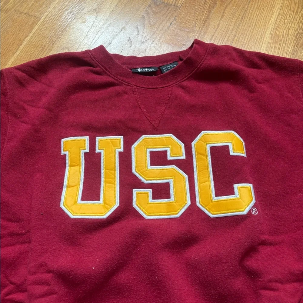 USC Trojan Basics Heritage Tackle Twill Fleece Sweatshirt - Picture 3 of 4